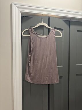 Sleeveless Scoop Neck open back Tank Top - Mauve